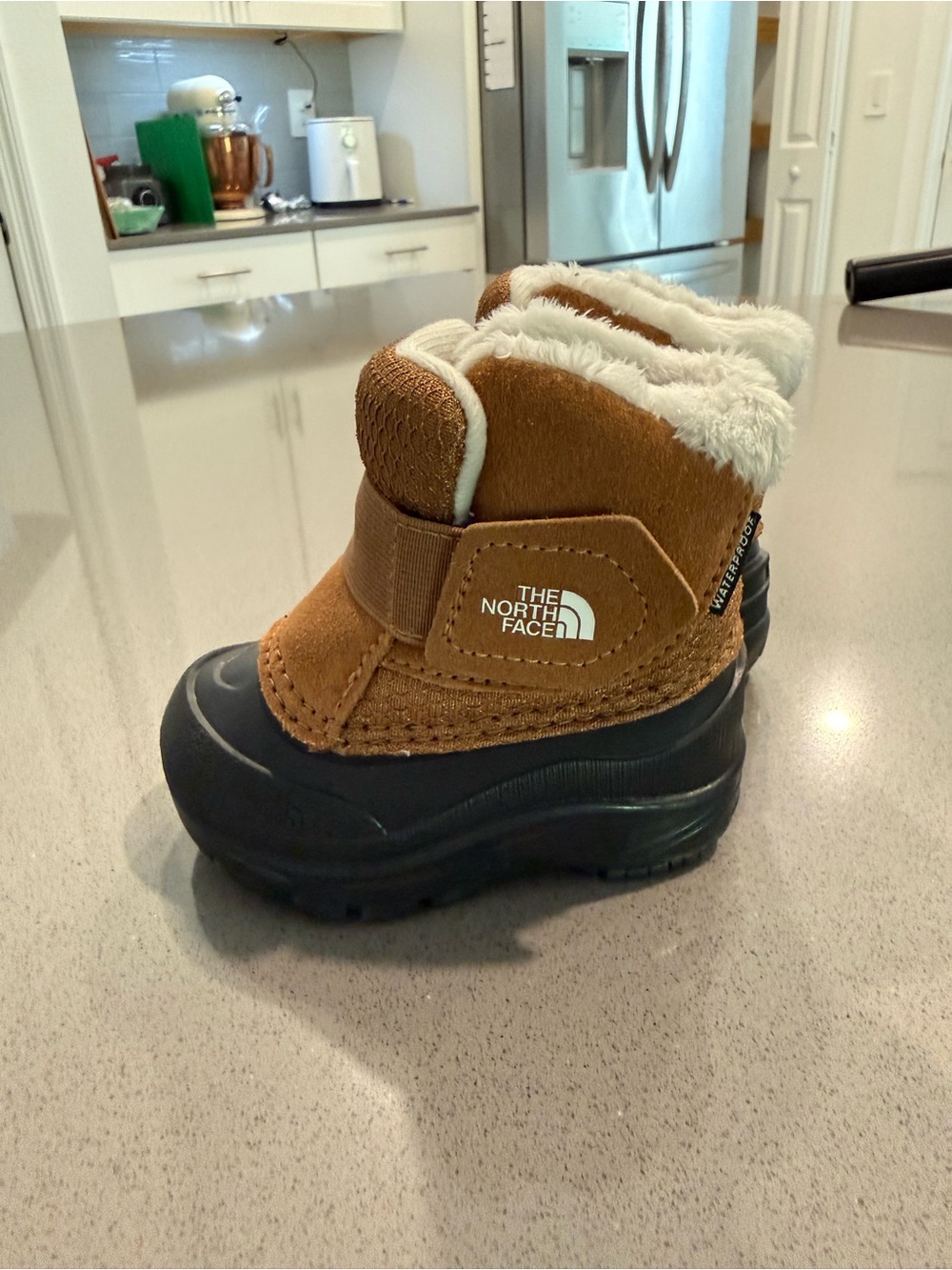 The North Face Kids Brown & Black Insulated Snow Boots with Faux Fur